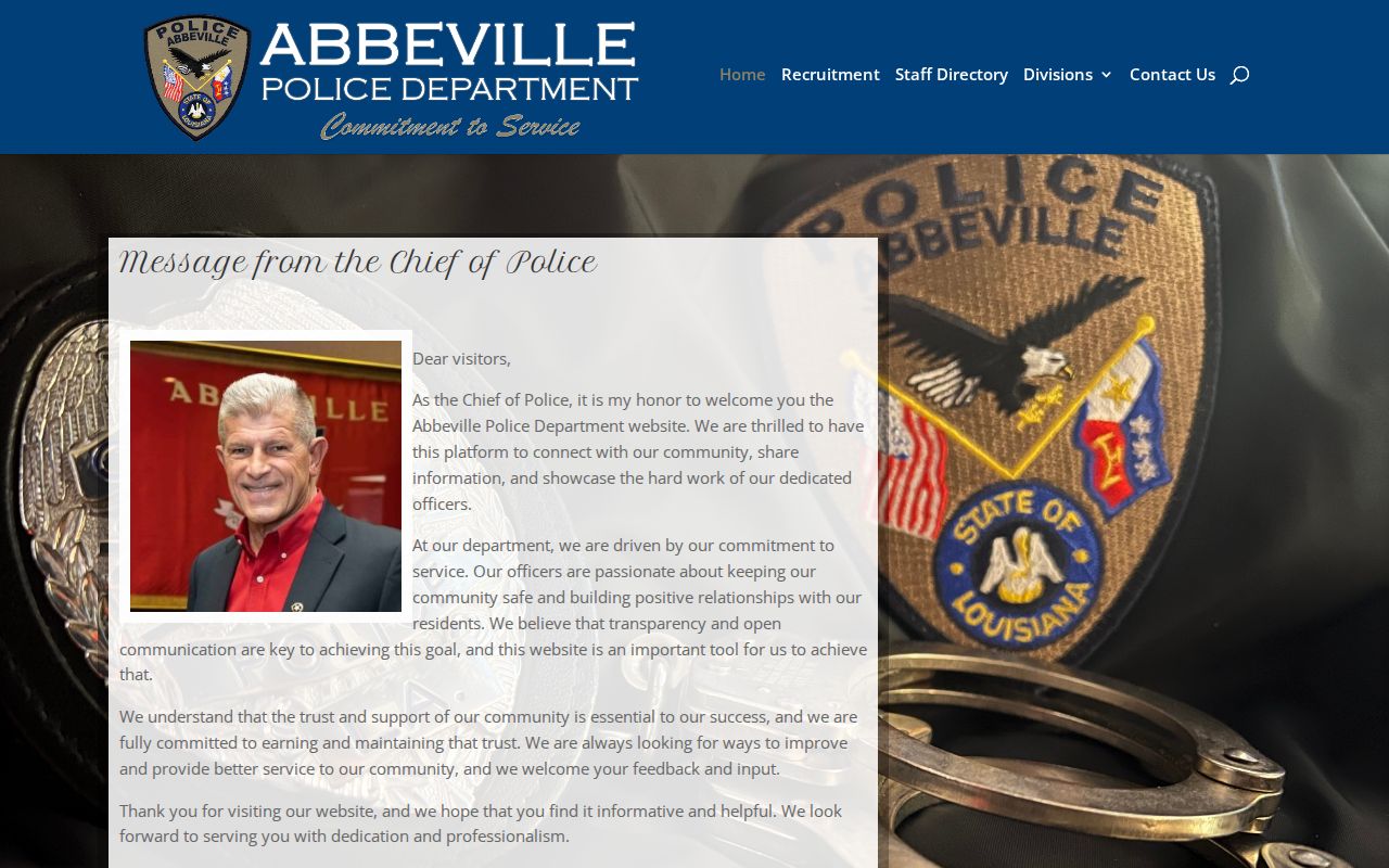 Abbeville criminal history Police Department building and official website
