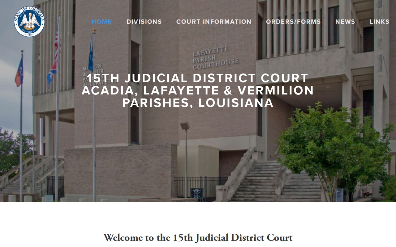 Vermilion Parish criminal court jurisdiction and courthouse information for the 15th Judicial District Court